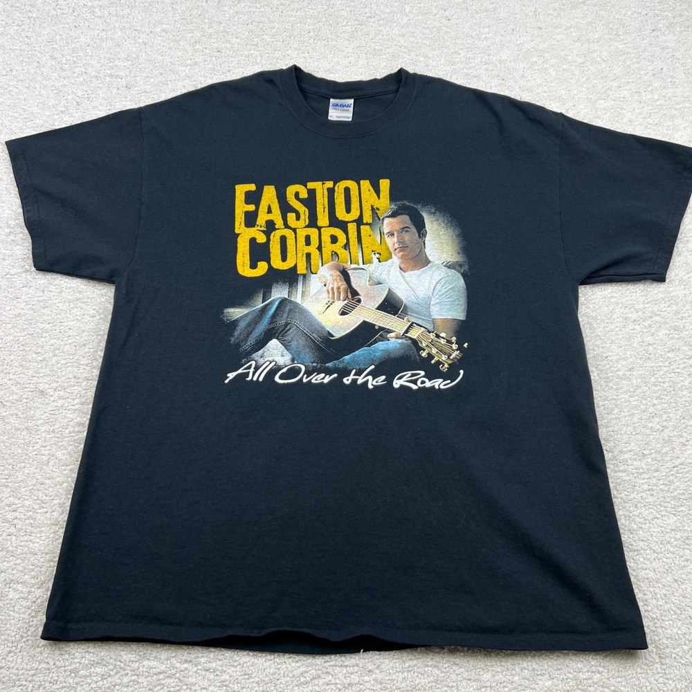 Easton Corbin All Over the Road Tour T-Shirt Mens XL Black Country Music Graphic